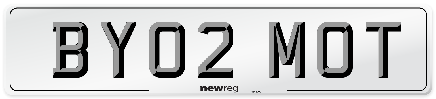 BY02 MOT Number Plate from New Reg
